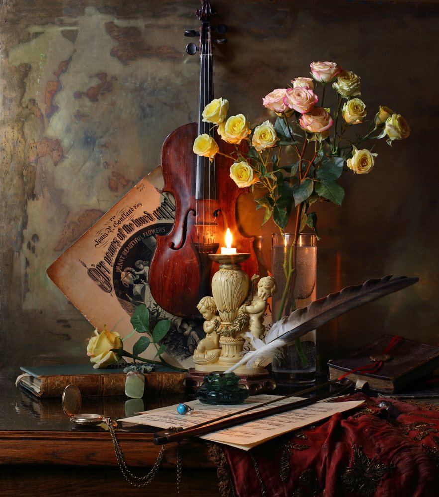 Romantic Violin Still Life by Andrey Morozov