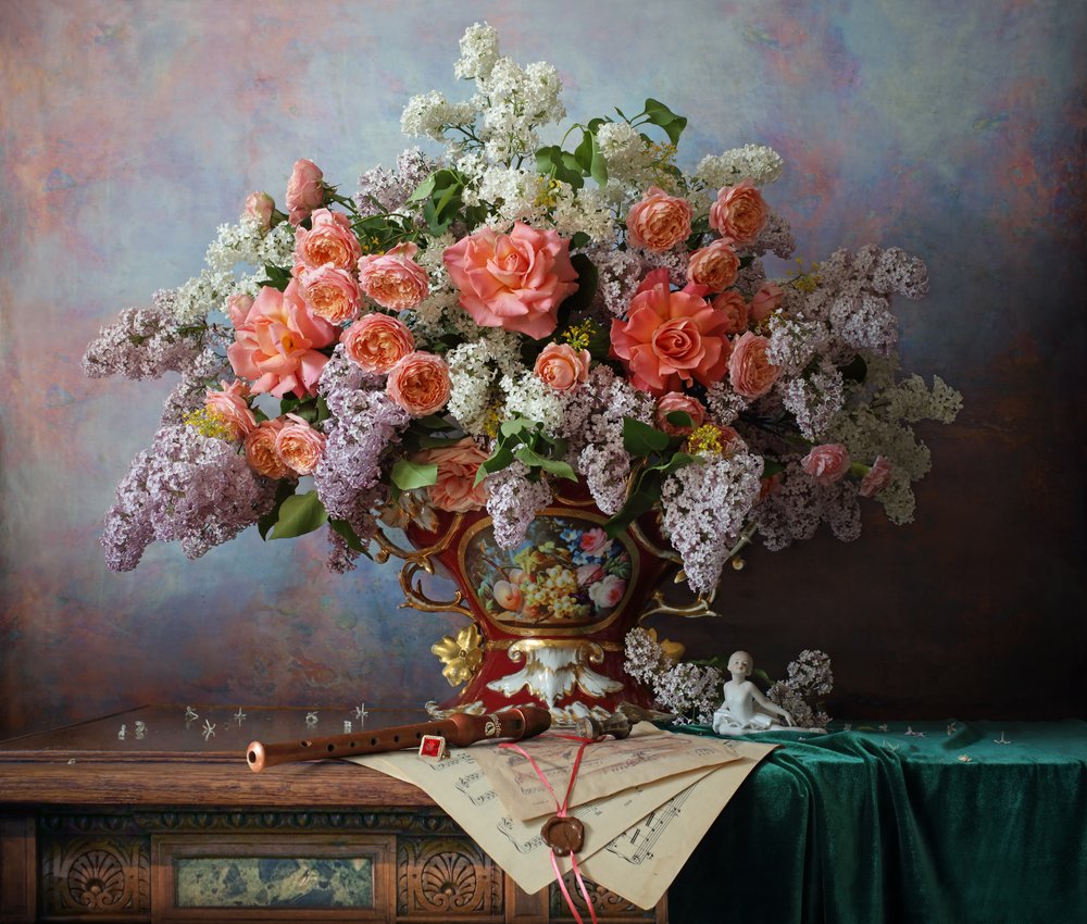 Roses and Lilac Melody by Andrey Morozov