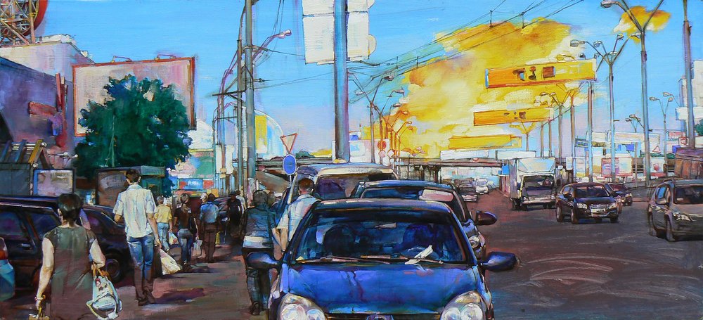 Bustling City Street by Andrii Kutsachenko
