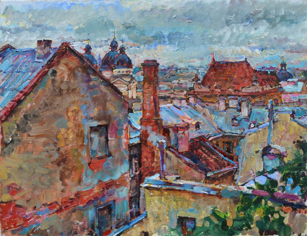 Colorful City Rooftops by Andrii Kutsachenko