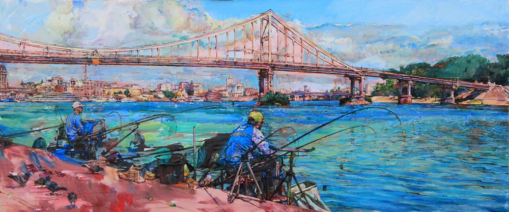 Fishing Under the Bridge by Andrii Kutsachenko