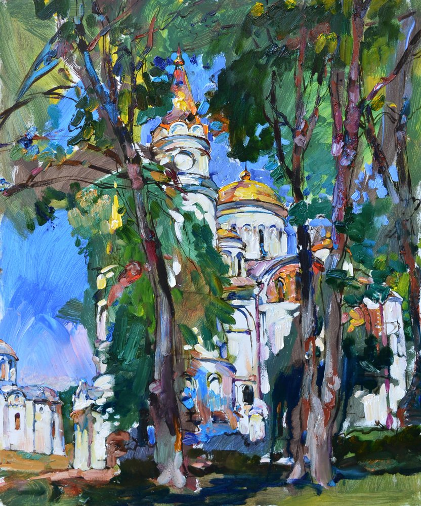 Golden Domes in Green by Andrii Kutsachenko
