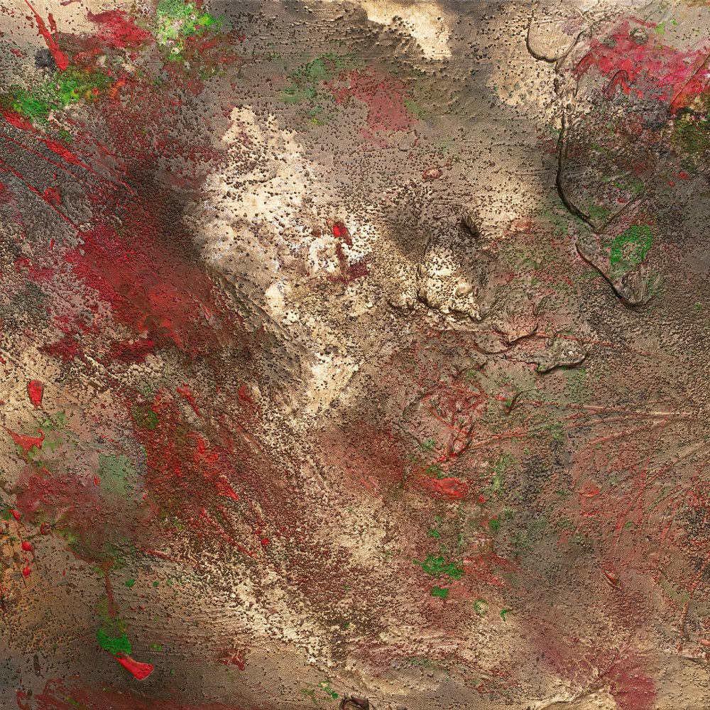 Gilded Grunge Abstract by Anete Purina-Purite