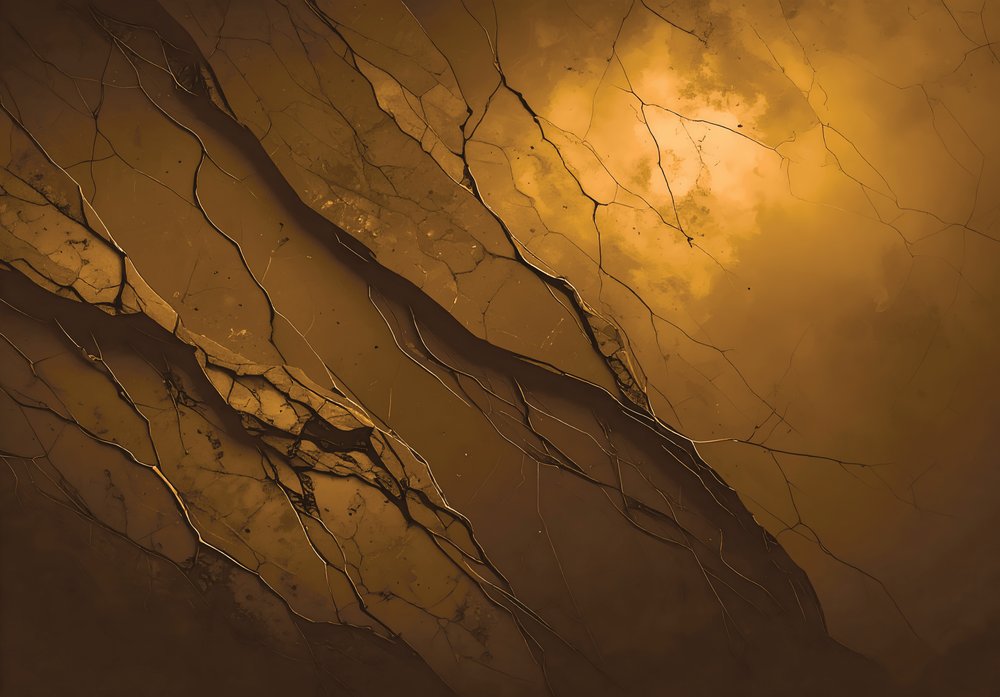 Golden Earth Cracks by Anete Purina-Purite