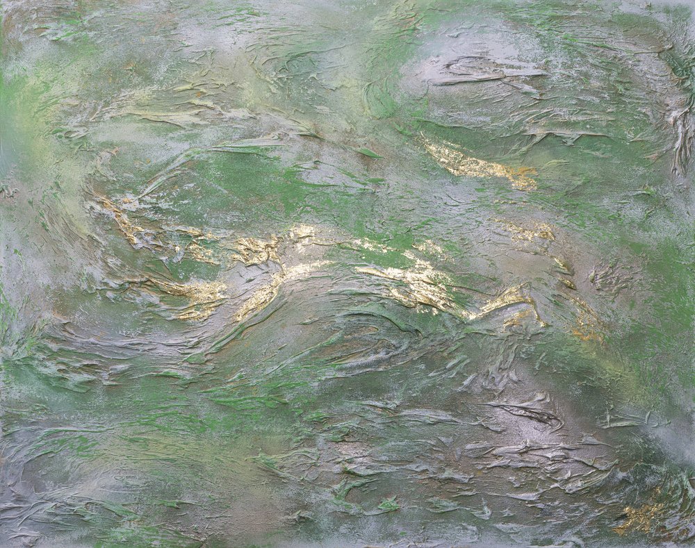 Green Gold Mineral Flow by Anete Purina-Purite