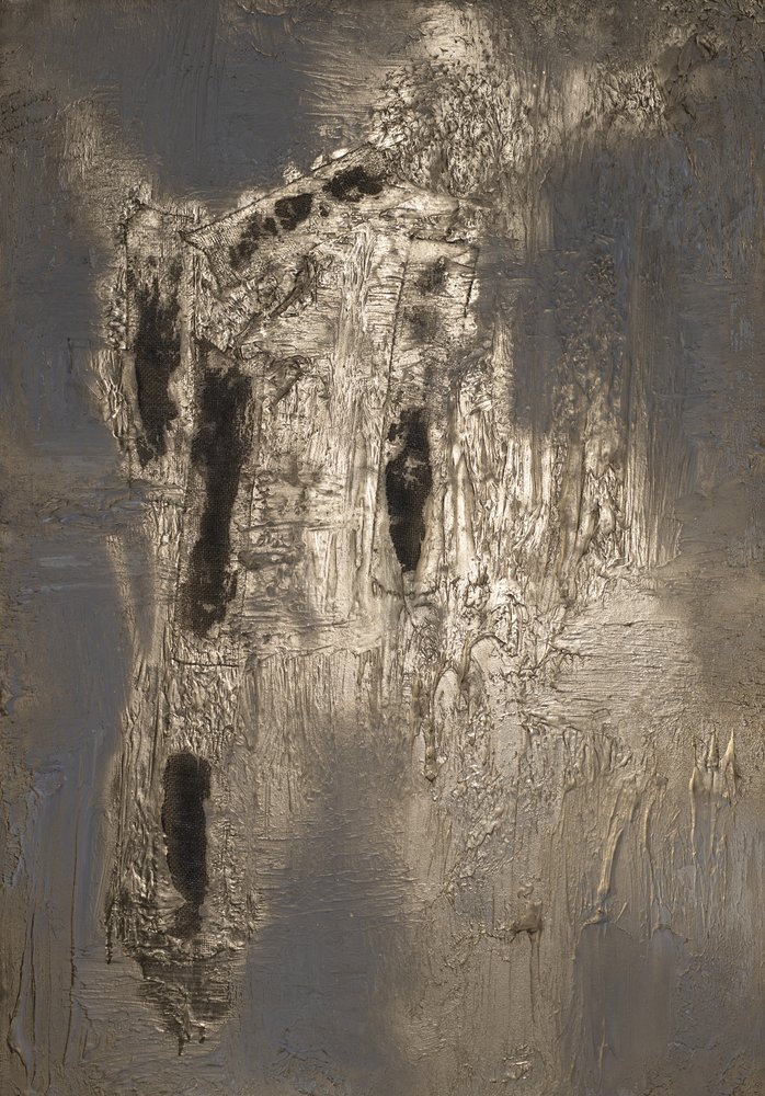 Metallic Grunge Abstract by Anete Purina-Purite