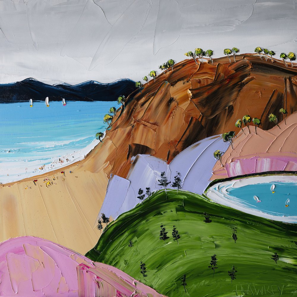 Colorful Beach Day by Angela Hawkey