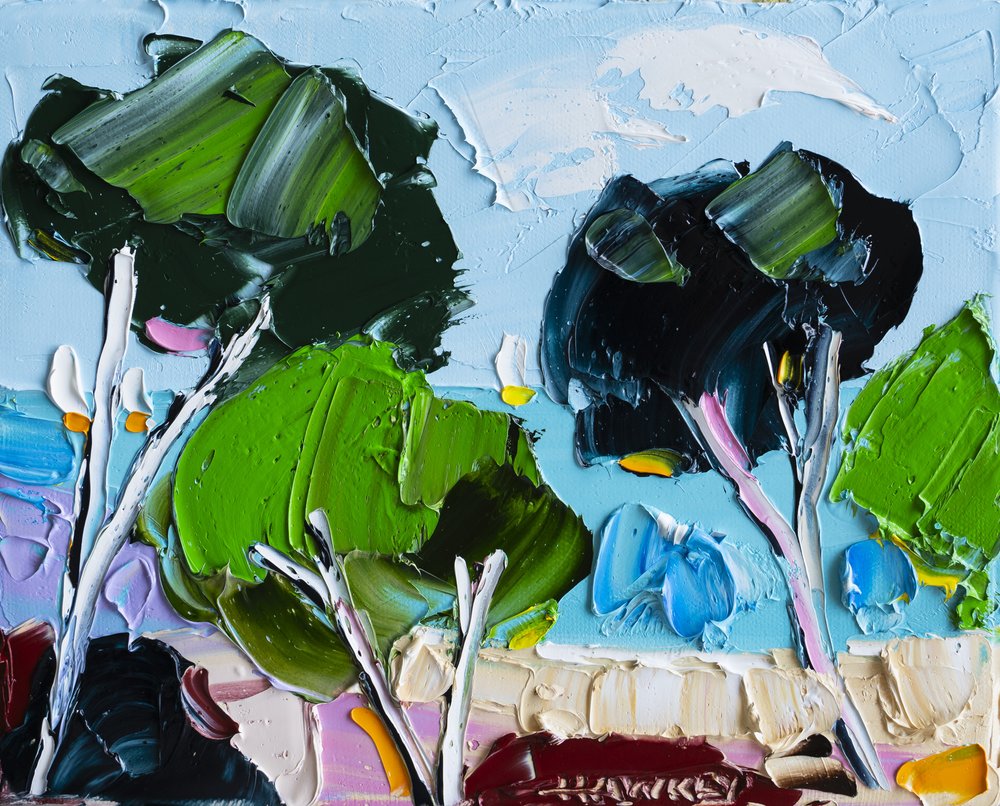 Vibrant Impasto Landscape by Angela Hawkey