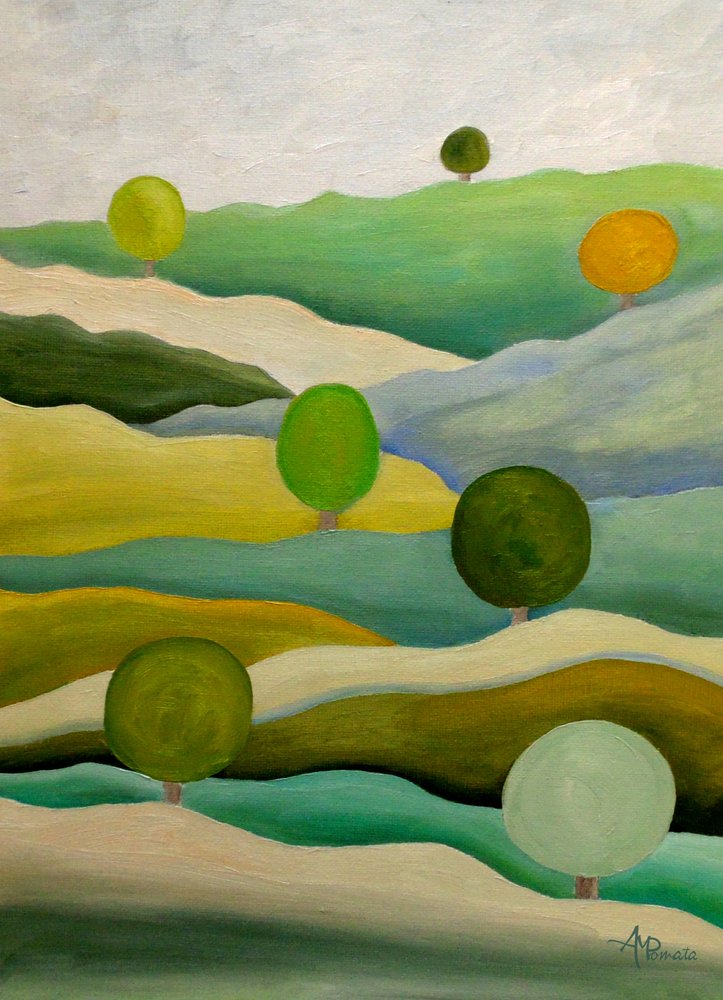 Abstract Green Landscape by Angeles M. Pomata