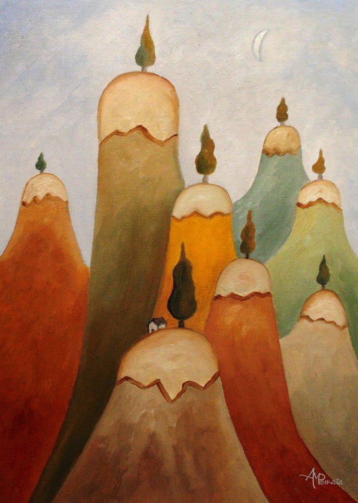 Dreamy Hills Moon by Angeles M. Pomata