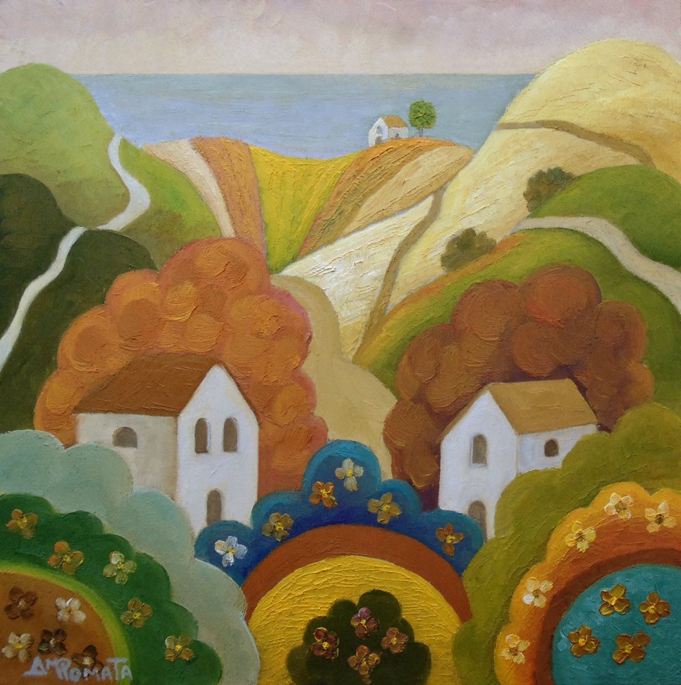 Idyllic Coastal Village by Angeles M. Pomata