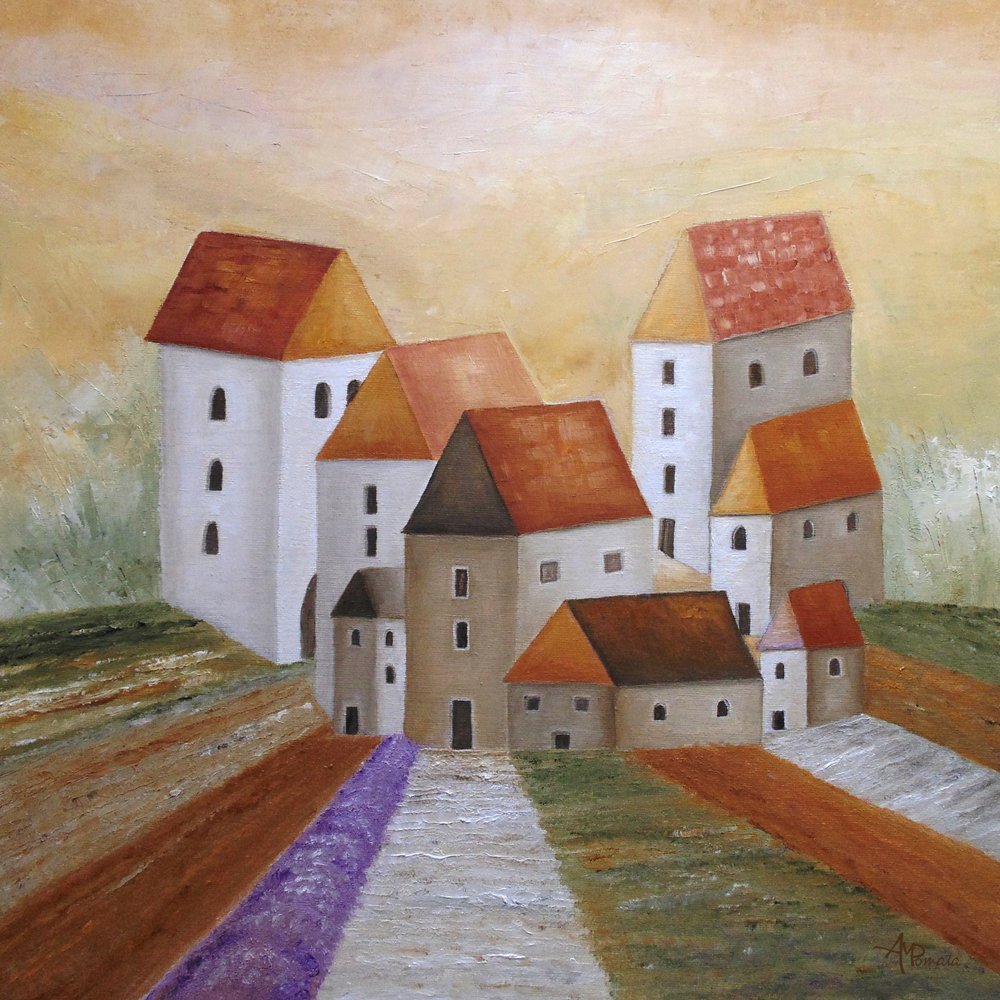 Peaceful Lavender Village by Angeles M. Pomata
