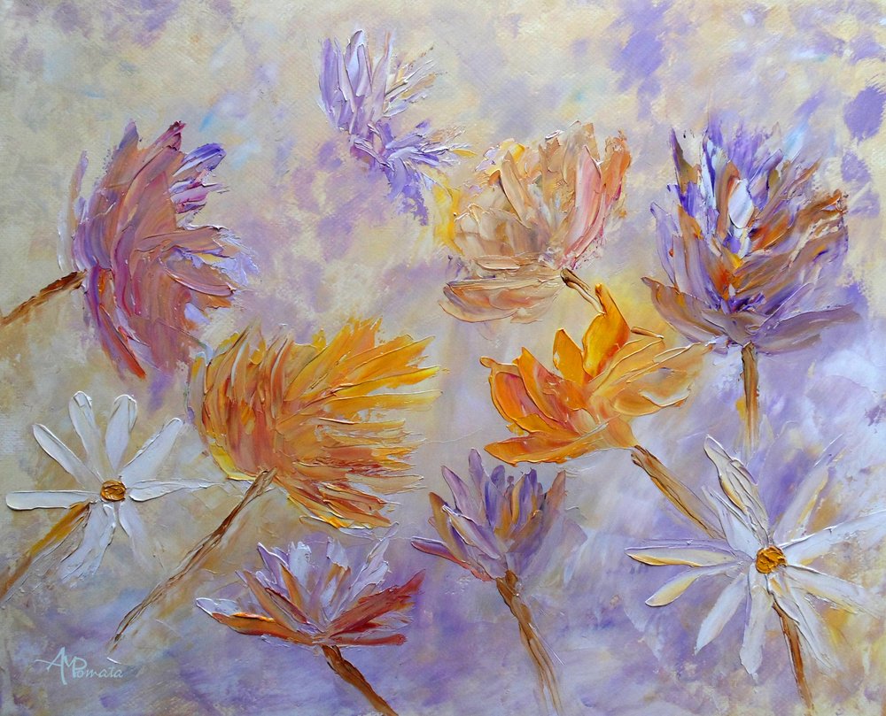 Vibrant Abstract Blooms by Angeles M. Pomata
