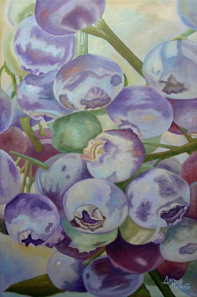 Vibrant Blueberry Cluster by Angeles M. Pomata