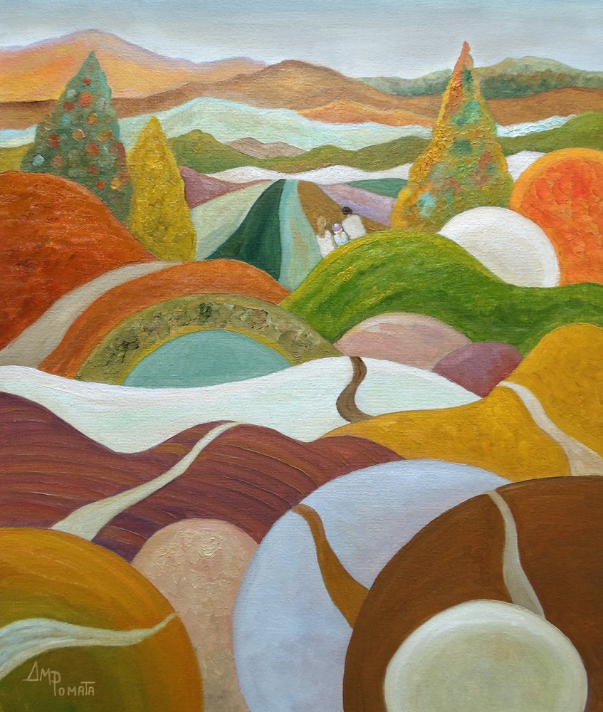 Vibrant Hillside Path by Angeles M. Pomata