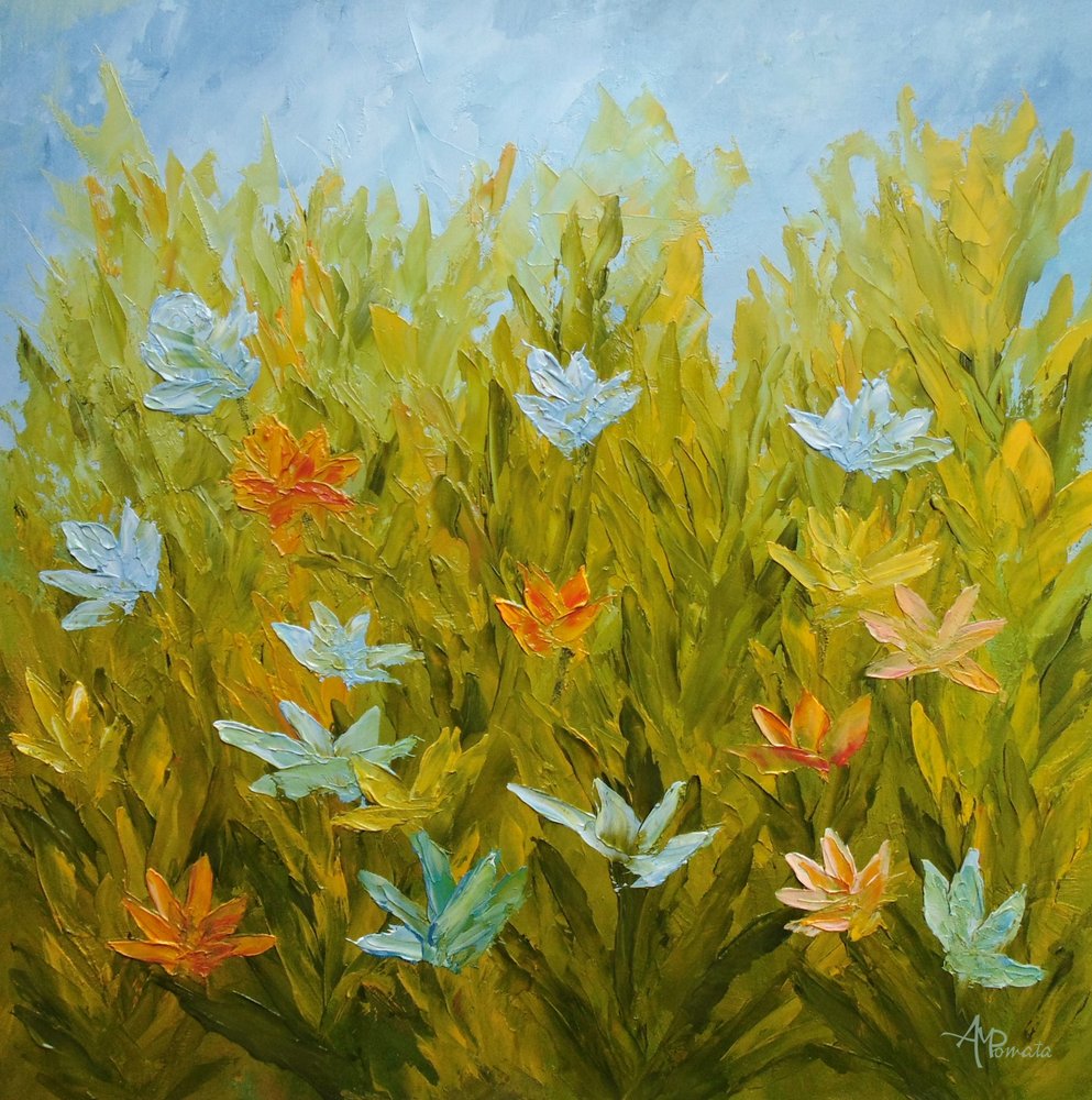 Vibrant Meadow Flowers by Angeles M. Pomata