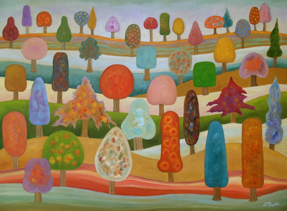 Vibrant Tree Landscape by Angeles M. Pomata