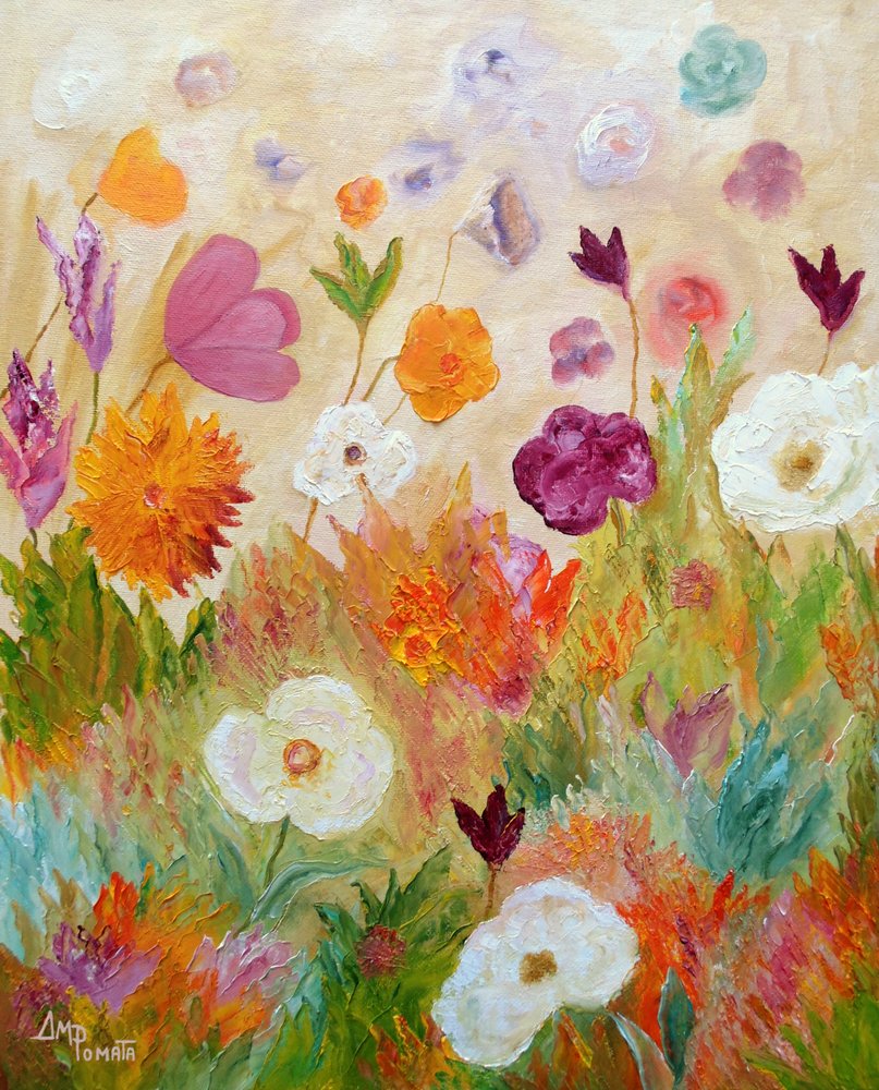 Whimsical Garden Blooms by Angeles M. Pomata