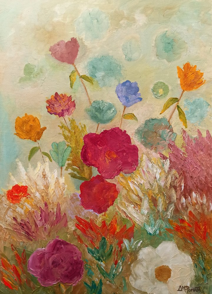 Whimsical Garden Flowers by Angeles M. Pomata