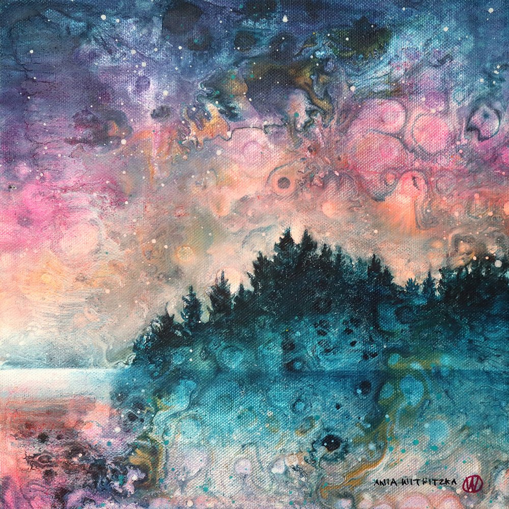 Cosmic Forest Lake by Ania Witwitzka