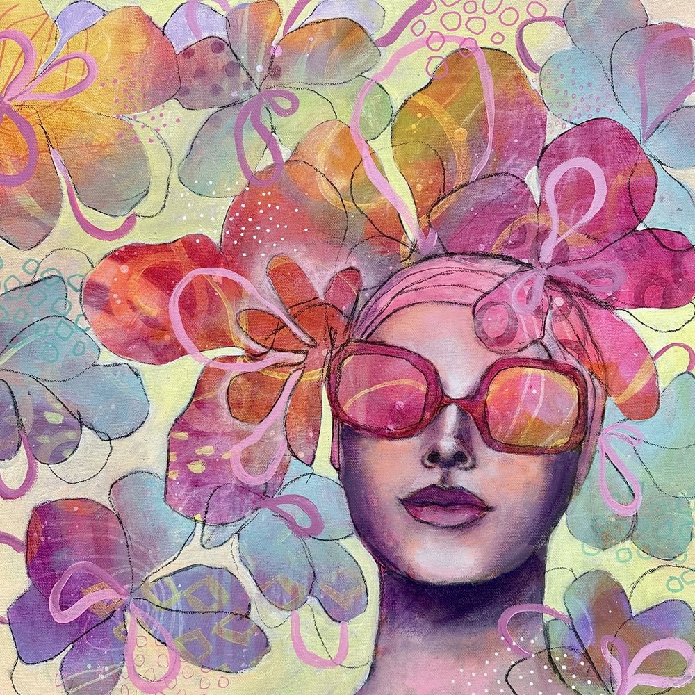 Vibrant Floral Portrait by Ania Witwitzka
