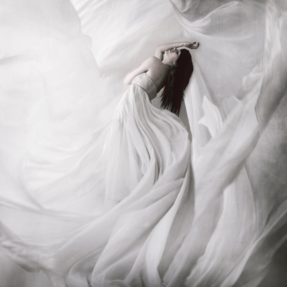 Ethereal White Flowing Grace by Anja Matko