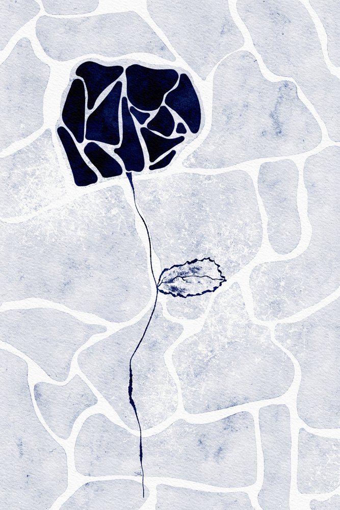 Abstract Blue Rose by Ankie Kooi