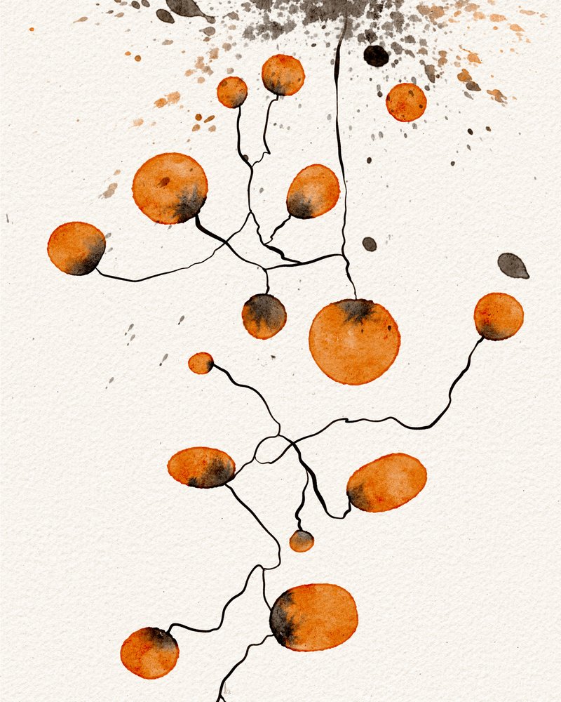 Connected Orange Forms by Ankie Kooi