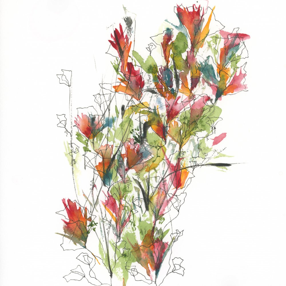 Vibrant Watercolor Blooms by Ankie Kooi