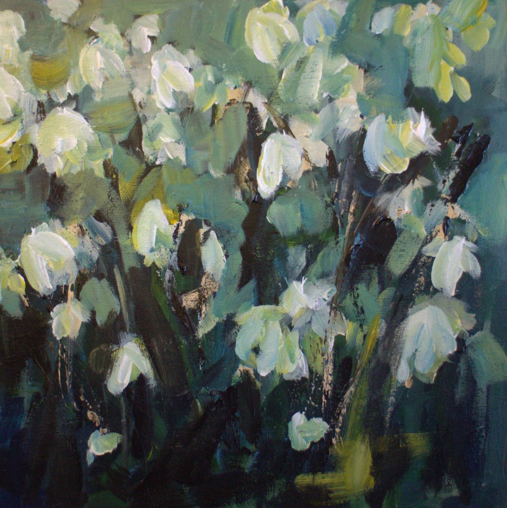 Impressionist White Flowers by Anna-Karin Bergius