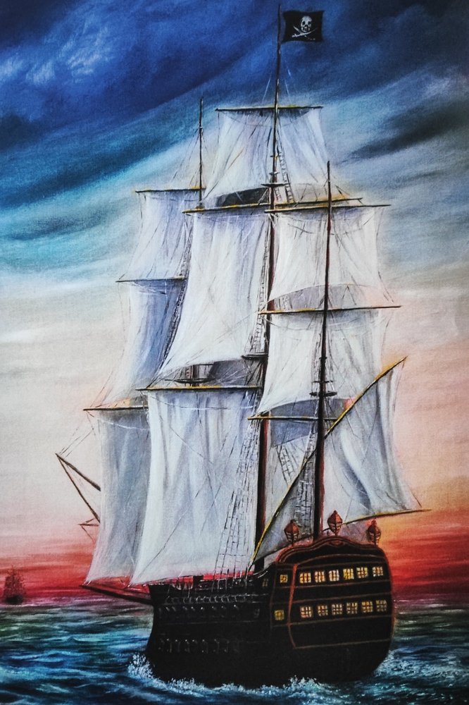 Twilight Pirate Ship by Annette Armitage