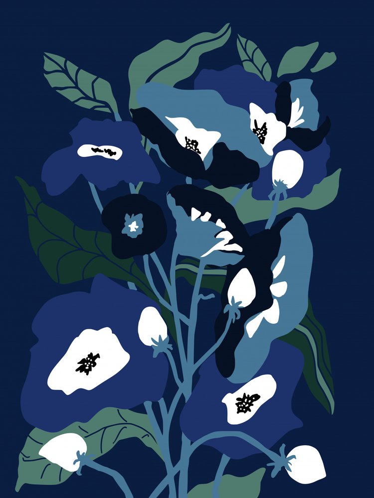 Deep Blue Botanicals by Annick