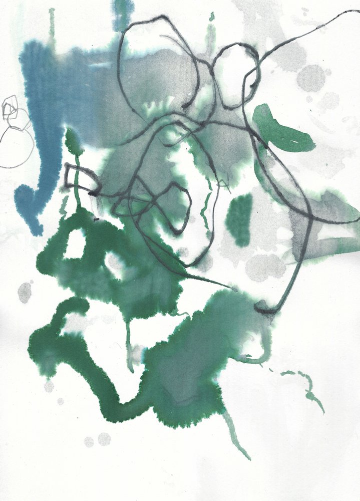 Teal Green Organic Flow by Annick