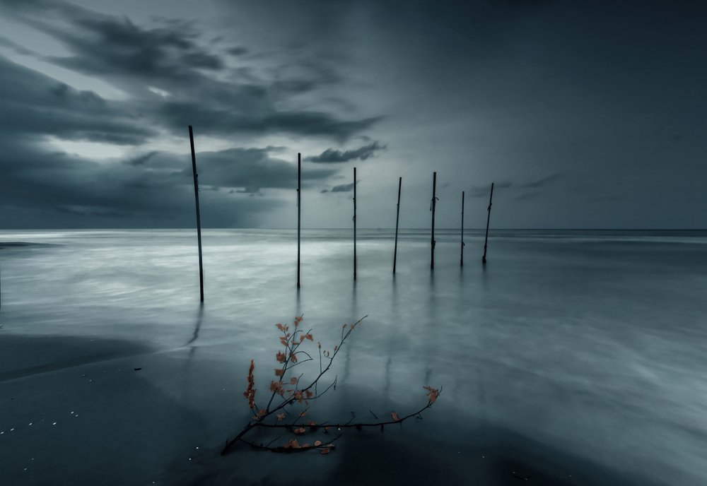 Moody Sea Poles by Asef Azimaie