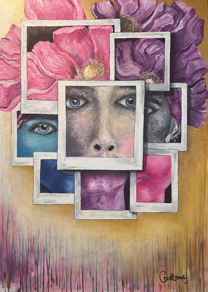 Colorful Faces and Flowers by Augustus Caelthorne