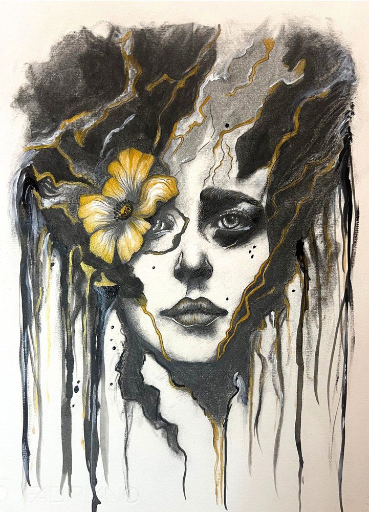 Golden Bloom Portrait by Augustus Caelthorne