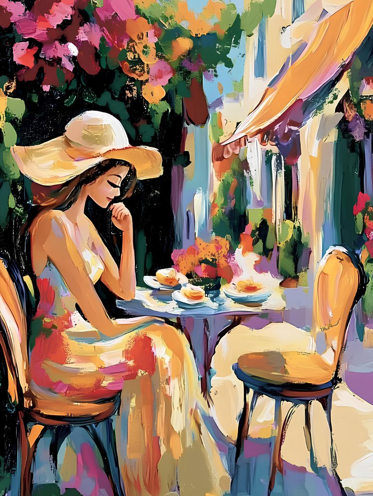 Colorful Cafe Afternoon by Avanesova Elena