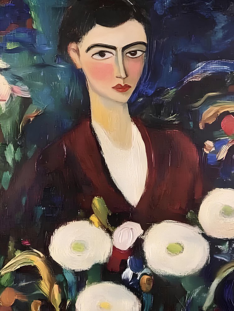 Elegant Woman with Flowers by Avanesova Elena