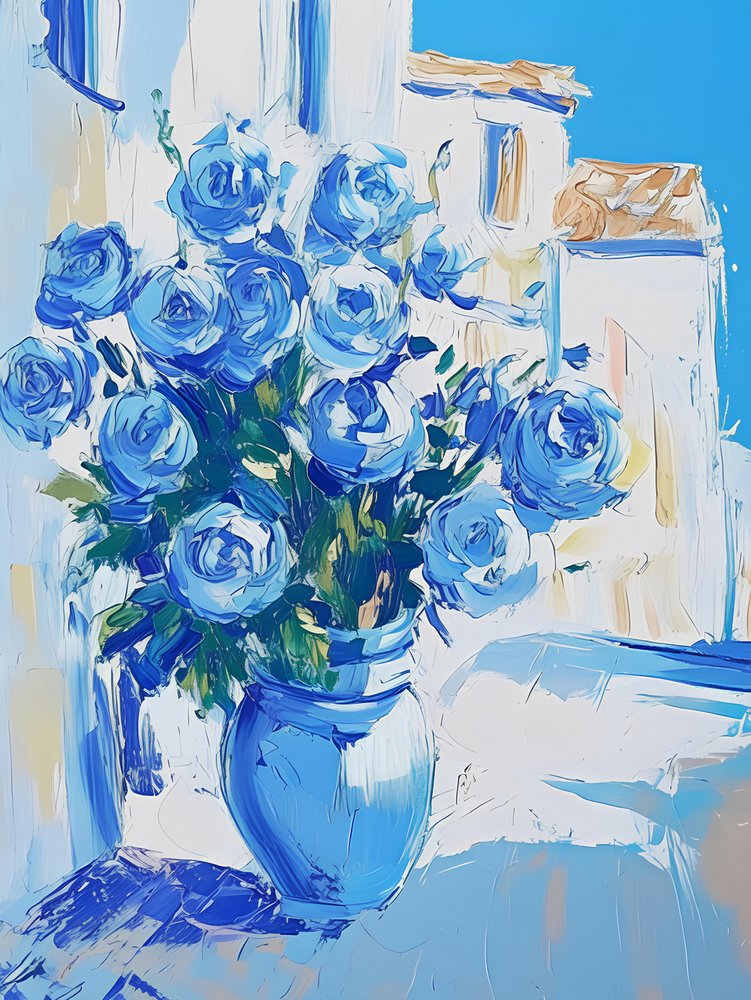 Mediterranean Blue Roses by Avanesova Elena