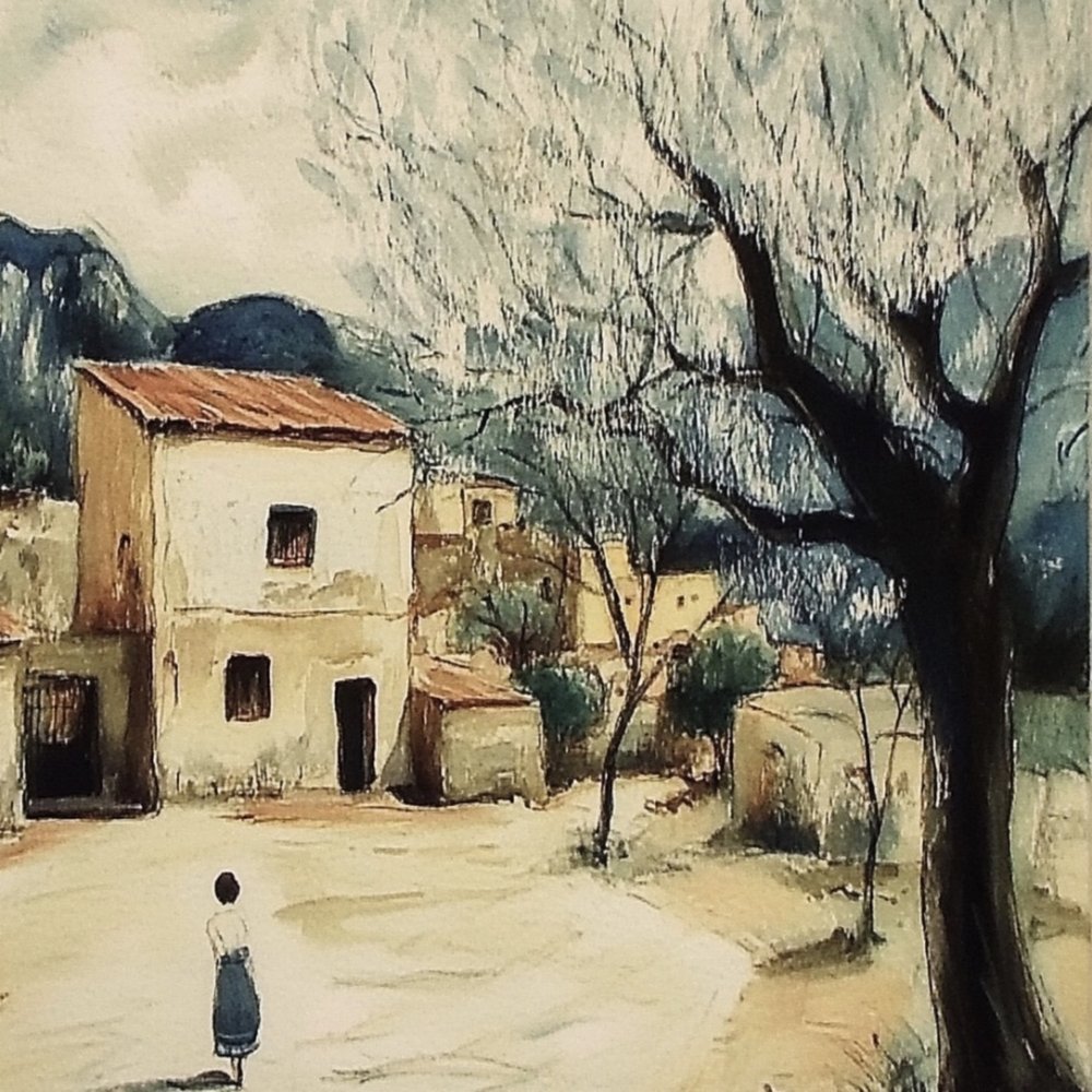 Mediterranean Village Scene by Avanesova Elena