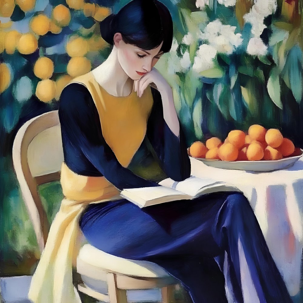 Peaceful Garden Reading by Avanesova Elena