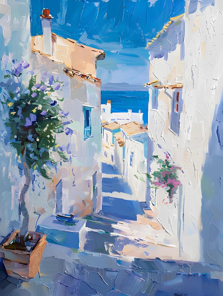 Sunny Village Street View by Avanesova Elena