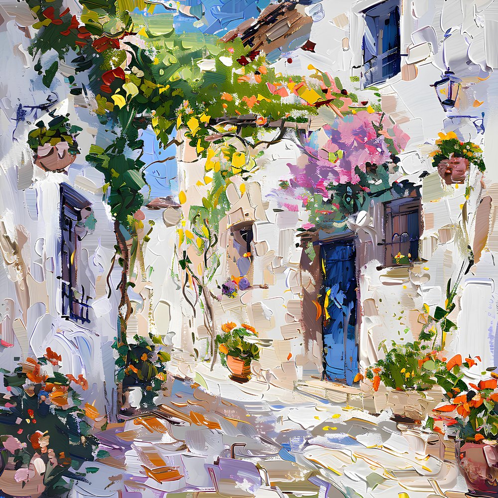 Vibrant Village Street by Avanesova Elena