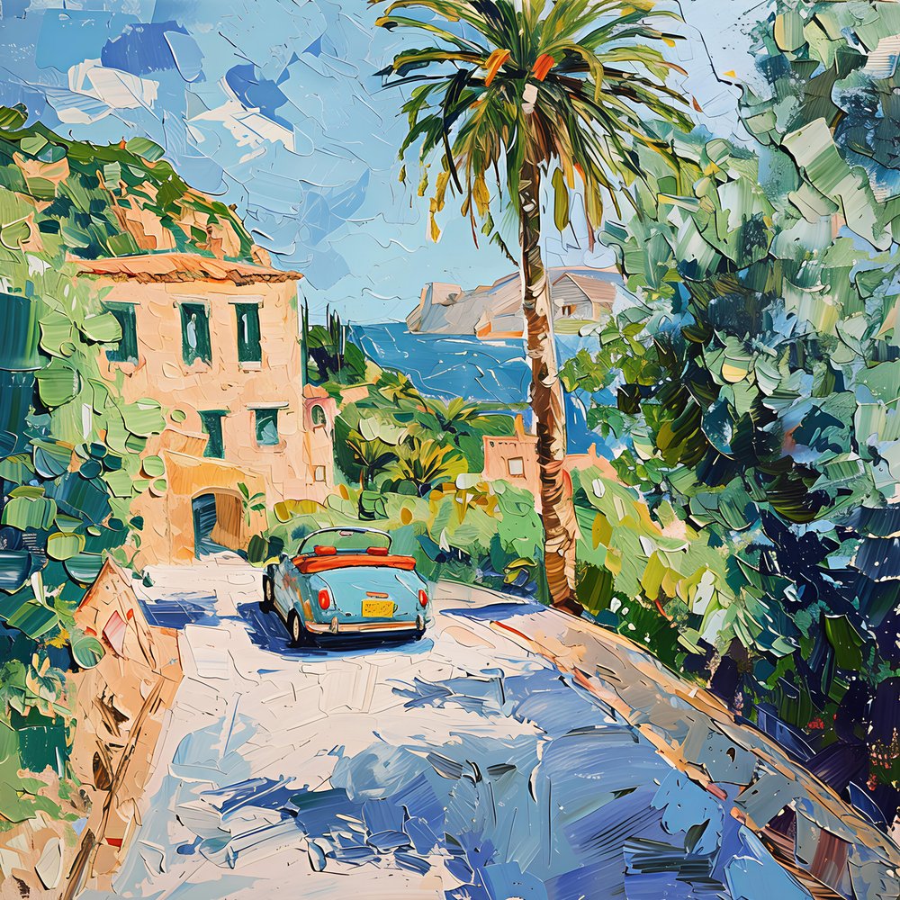 Vintage Car Coastal View by Avanesova Elena