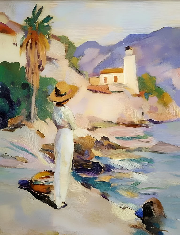 Woman On Coastal View by Avanesova Elena