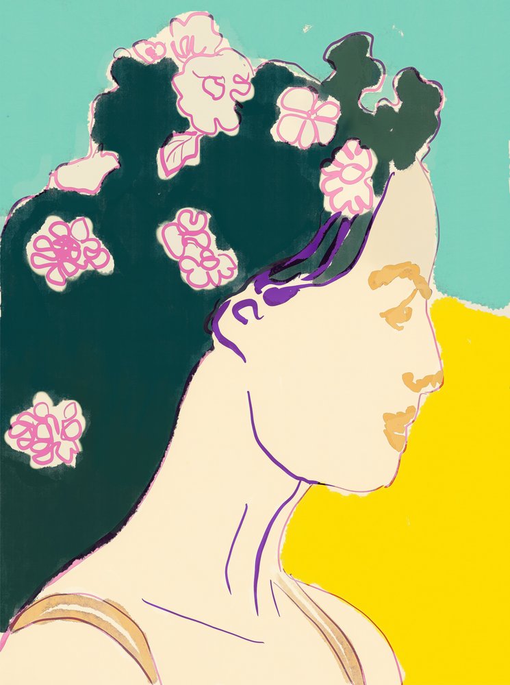 Serene Floral Portrait by Beate Tubach