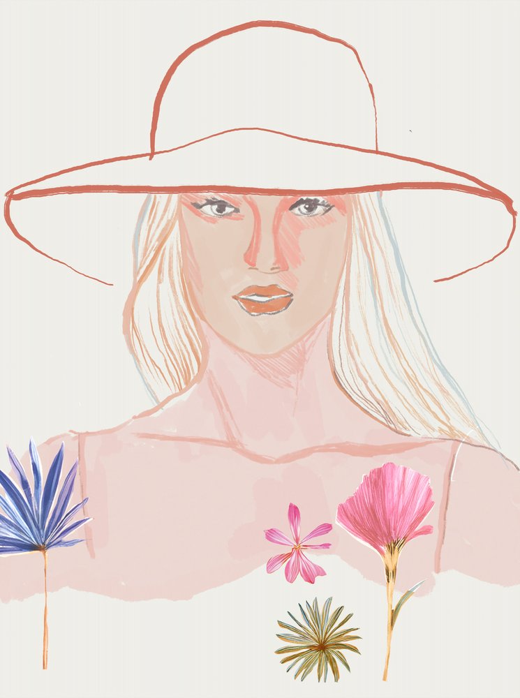 Serene Woman Summer Hat by Beate Tubach