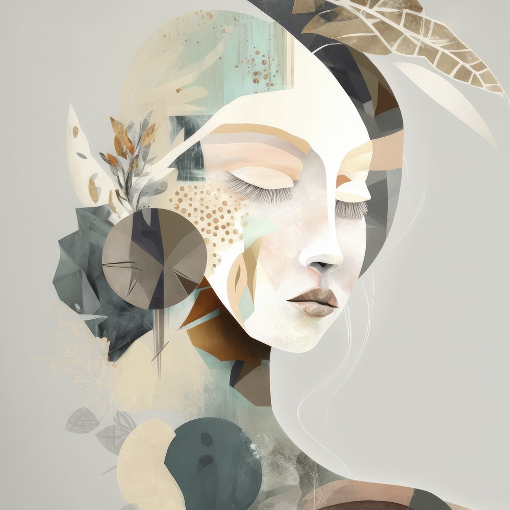 Serene Abstract Woman by Bella Eve