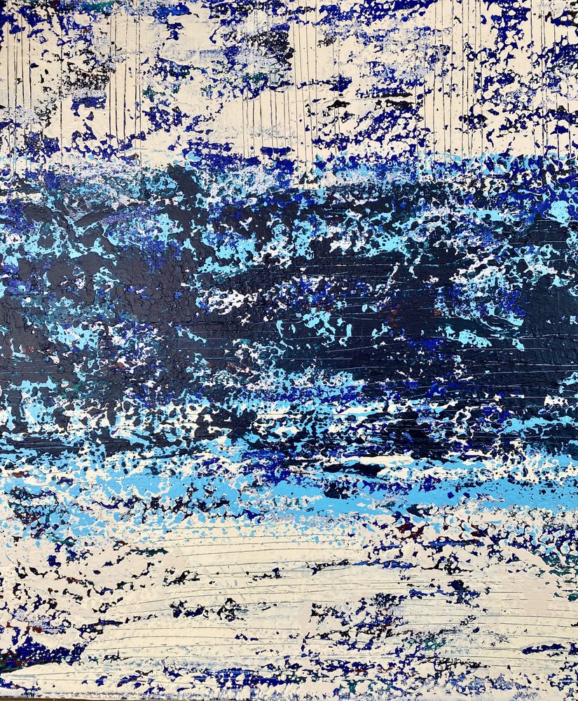 Textured Blue Waves by Berit Pihl