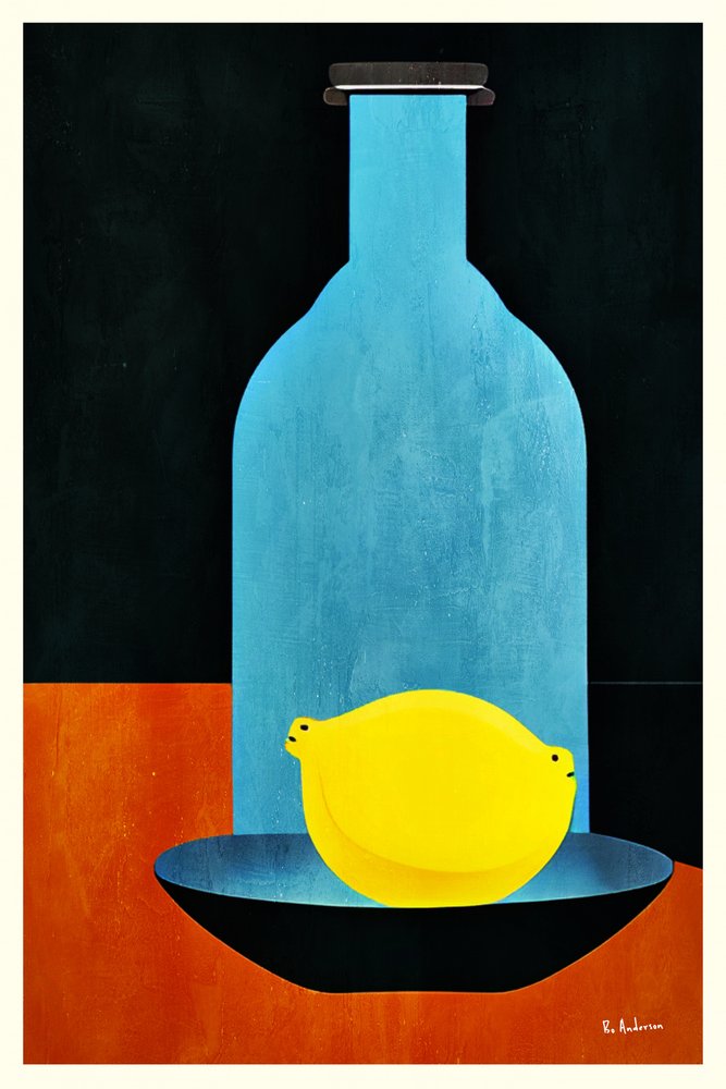 Blue Bottle Yellow Lemon by Bo Anderson